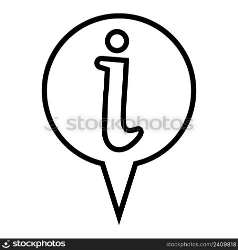 Icon information pointer letter i speech bubble information sign