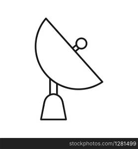 icon is a satellite dish, an empty outline. Simple flat design for websites and apps