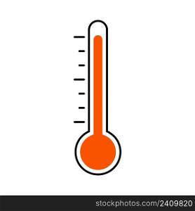 Icon is red thermometer, sign of high temperature heat is hot siesta