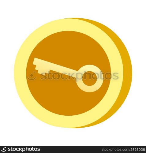 Icon Key shape. Gambling symbol, object. Vector illustration lineart isolated. Icon Key shape. Gambling symbol, object. Vector illustration