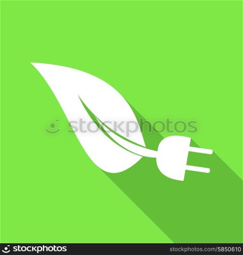 Icon leaf with a long shadow