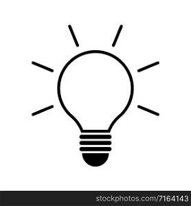 Icon Light Bulb, isolated on white background. Idea icon. Lamp concept. Light bulb vector icon in modern simple line style for web design. Light bulb black icon. Vector illustration