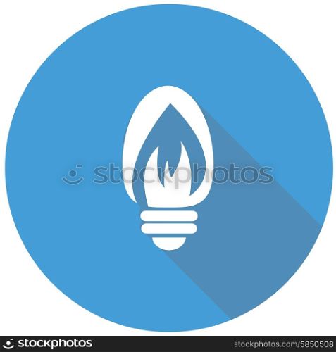 Icon Light bulb on long shadow