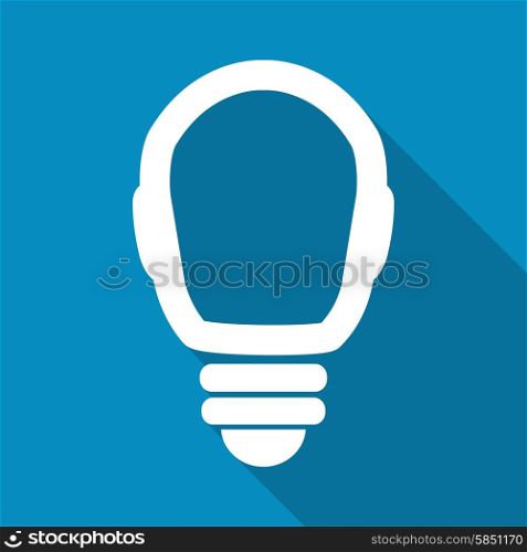 Icon Light bulb on long shadow