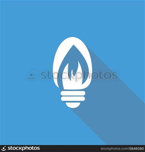 Icon Light bulb with a long shadow