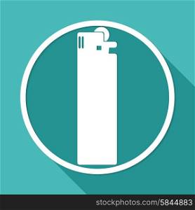 Icon lighter on white circle with a long shadow