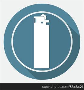Icon lighter on white circle with a long shadow