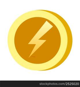 Icon Lightning shape. Gambling symbol, object. Vector illustration isolated. Icon Lightning shape. Gambling symbol, object. Vector illustration