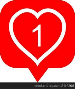 Icon like heart figure 1, symbol like for social network