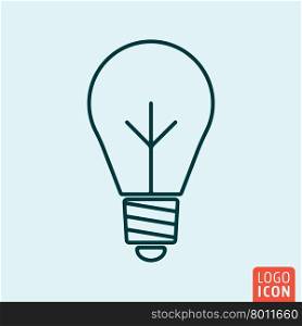 Icon line design. Bulb lamp Icon logo line flat design. Vector illustration.