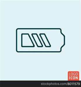 Icon line design. Charge battery Icon logo line flat design. Vector illustration.