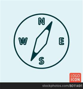 Icon line design. Compass Icon logo line flat design. Vector illustration.