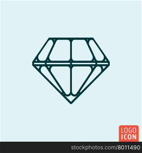Icon line design. Diamond Icon logo line flat design. Vector illustration.