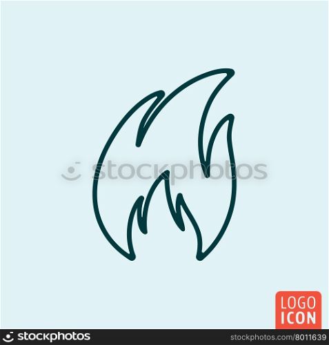 Icon line design. Fire Icon logo line flat design. Vector illustration.