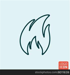 Icon line design. Fire Icon logo line flat design. Vector illustration.