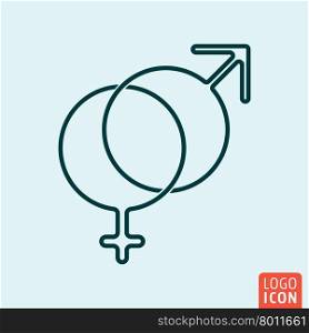 Icon line design. Gender symbol Icon logo line flat design. Venus and Mars. Vector illustration.