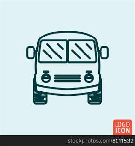 Icon line design. Mini bus Icon logo line flat design. Vector illustration.