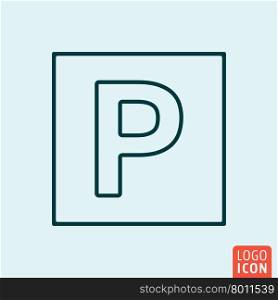 Icon line design. Parking Icon logo line flat design. Vector illustration.