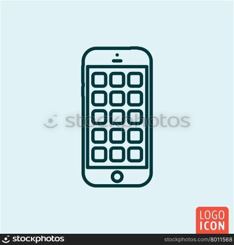 Icon line design. Smartphone Icon logo line flat design. Vector illustration.