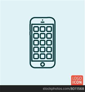 Icon line design. Smartphone Icon logo line flat design. Vector illustration.