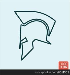 Icon line design. Spartan helmet Icon logo line flat design. Vector illustration.
