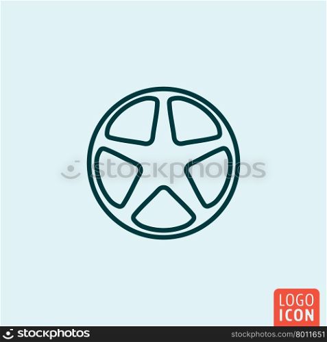 Icon line design. Wheel Icon logo line flat design. Vector illustration.
