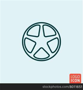 Icon line design. Wheel Icon logo line flat design. Vector illustration.
