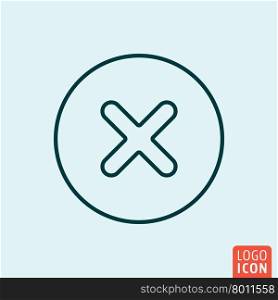 Icon line design. X mark Icon logo line flat design. Vector illustration.