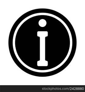 icon logo letter i, symbol sign information, vector letter i in a black circle, sign information data