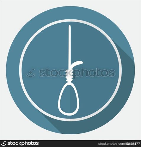 Icon Noose on white circle with a long shadow