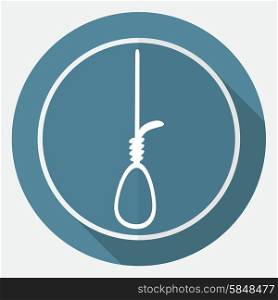Icon Noose on white circle with a long shadow