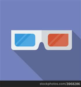 Icon of 3D Cinema Glasses. Flat style