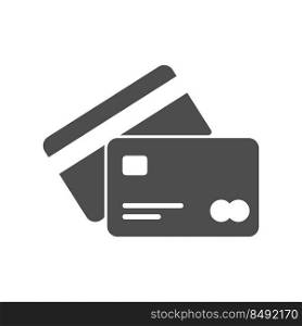  icon of a credit or debit bank card. A site or application interface element. Vector for the icon, logo, pictogram. Flat style 