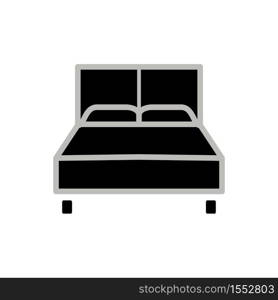 Icon of a double bed in a trendy flat design