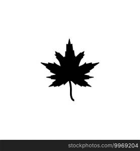 icon of a maple leaf. raster illustration, background logo template.