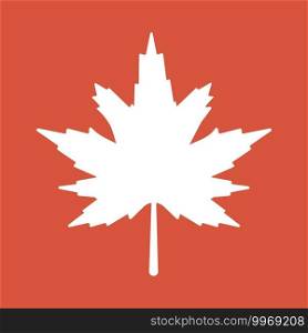 icon of a maple leaf. raster illustration, background logo template.