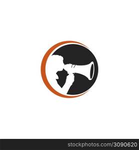 icon of a person giving a speech, leading a demonstration. vector design illustration