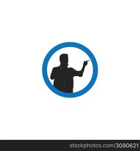 icon of a person giving a speech, leading a demonstration. vector design illustration