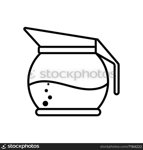 Icon of a teapot or jug. Vector stock illustration. Simple design isolated on white background, empty outline