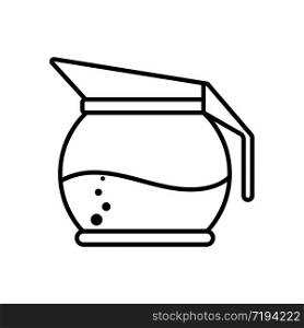 Icon of a teapot or jug. Vector stock illustration. Simple design isolated on white background, empty outline