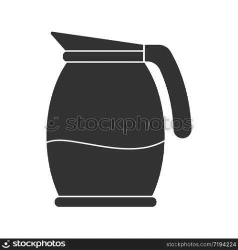Icon of a teapot or jug. Vector stock illustration. Simple design isolated on white background