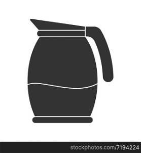 Icon of a teapot or jug. Vector stock illustration. Simple design isolated on white background