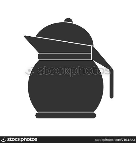 Icon of a teapot or jug with a lid. Vector stock illustration. Simple design isolated on white background