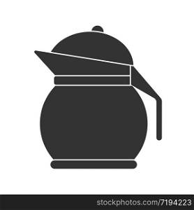 Icon of a teapot or jug with a lid. Vector stock illustration. Simple design isolated on white background