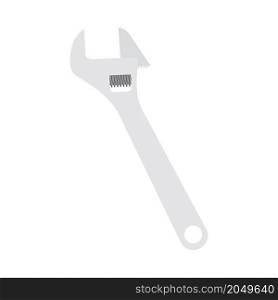 Icon Of Adjustable Wrench. Flat Color Design. Vector Illustration.