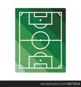 Icon of aerial view soccer field. Flat color design. Vector illustration.