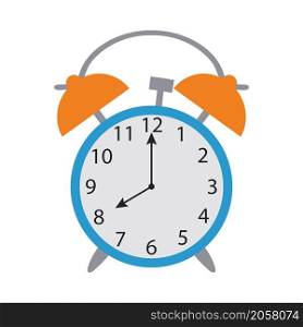 Icon Of Alarm Clock. Flat Color Design. Vector Illustration.