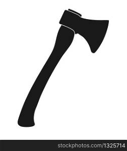 Icon of an axe. Simple flat design, stock illustration