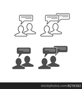 Icon of an online conversation, conversation, dialogue or consultation. Illustration for web design, flat style