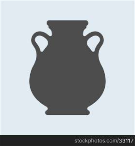 Icon of Ancient, antique vase or amphora. Pottery utensil, crockery vector sign, symbol